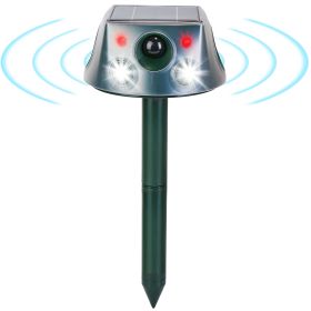 1Pc Ultrasonic Solar Animal Repeller Outdoor  Mole Snake Squirrel Repellent Waterproof With 3 Modes Motion Sensor Vibration Stake For Farm Garden