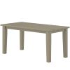 Outsunny Rectangle Outdoor Coffee Table, HDPE All-Weather Outdoor Patio Table with Slatted Tabletop for Yard, Balcony, Brown