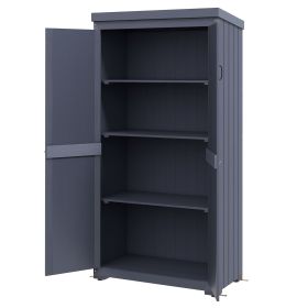 Outsunny Garden Shed Gray Outdoor Storage Cabinet with Waterproof Galvanized Roof Lockable Door for Secure Storage