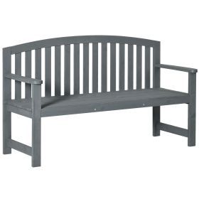 Outsunny Garden Sanctuary: 2-Seat Outdoor Wood Bench with Backrest & Arm Rests