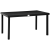 Outsunny Patio Dining Table for 6, Rectangular Aluminum Outdoor Table for Garden Lawn Backyard, Black