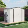 8X6 FT Metal Outdoor Storage Shed, Tool Shed with Pitched Roof Waterproof with Side Window and Lockable Door, Metal Tool Shed for Garden Tool Storage