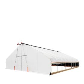 Pro Series 30' x 40' Light Deprivation Two Layer Cover Greenhouse Grow Tent, 6-mil Blackout Tarp and Clear Film, Cold Frame, Hand Crank Roll-Up Sides