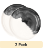 (2 pack) Thyme & Table Stoneware Drip Dinner Plate, Grey