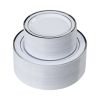 Plastic Disposable Plates 350 Pcs Plastic Dinnerware Set for Party and Wedding
