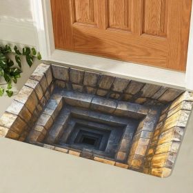 Realistic 3D Stone Step Doormat Non-Slip Entrance Mat Optical Illusion Decor Waterproof Easy Clean Indoor Outdoor Welcome Rug