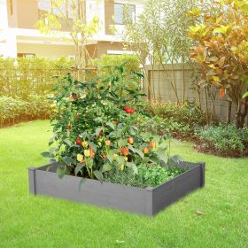 48x48x10 Inch Raised Garden Bed Outdoor Wooden Planter Box with Ground Liner Tool Free Assembly Elevated Flower Vegetable Bed for Backyard Lawn Patio