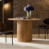 46.45 inch MDF Dining Table for Dining Room Round Dinner Tables Mid-Century Modern Table OAK