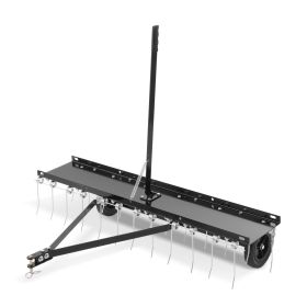 VEVOR Tow Behind Dethatcher, 48-inch Tow Dethatcher with 24 Spring Steel Tines, Lawn Dethatcher Rake for ATV or Mower