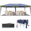 3x6M Blue Pop Up Canopy Tent Straight Leg Without Sidewalls Folding Gazebo with Oxford Fabric Powder Coated Steel Frame for Outdoor Party Camping Pati
