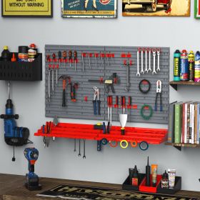 Tool Organizer Wall Mounted with 54 Piece Pegboard and Shelf 50 Hooks, DIY Garage Storage with Strong loading Capacity
