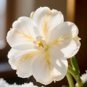 "Exquisite Golden Vein Hyacinth - White & Gold Blooms - Romantic Gift for Her"