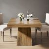 Square Dining Table for 4, 31.5-Inch Small Kitchen Table with Sturdy Pedestal Base, Farmhouse Dinner Table