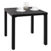 19x19 Inch Black Metal Patio Side Table with Adjustable Foot Pads Outdoor Square End Table Weather Resistant Iron Accent Table for Balcony Garden Deck