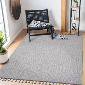 LOOM & LUXE Collection 5X7 White /Geometric Indoor/Outdoor Area Rug