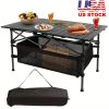 Adjustable - height Folding Table with Storage Bag. Durable Metal Tripod Base. Ideal for Beach, Picnic, BBQ & Patio. Lightweight