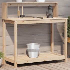 Potting Table with Shelves 42.5"x19.7"x43.1" Solid Wood Pine