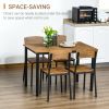 HOMCOM 5 Piece Dining Set Modern Industrial Style Dark Walnut Table & Chairs for Kitchen Dining Room Small Space