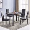 Simple Assembled Tempered Glass & Iron Dinner Table Black(Replacement