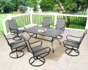 Outdoor Metal Slat Dining Table Patio Rectangle Bistro Table Outdoor Furniture Garden Table with Umbrella Hole