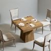 Square Dining Table for 4, 31.5-Inch Small Kitchen Table with Sturdy Pedestal Base, Farmhouse Dinner Table