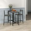 HOMCOM 3 Piece Industrial Dining Set for 2, Counter Height Kitchen Table with Bar Stools, Breakfast Table, Gray
