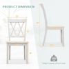 Set of 2 Wooden Dining Chairs Mid Century Farmhouse Retro Kitchen Chairs