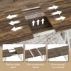 HOMCOM 63"-47" Extendable Table Seat up to Six, Extendable Farmhouse Dining Table with Heavy Duty Trestle Base, Brown