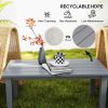 Outsunny Rectangle Outdoor Coffee Table, HDPE All-Weather Outdoor Patio Table with Slatted Tabletop for Yard, Balcony, Gray