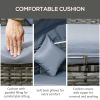 Outsunny Rattan Daybed with Canopy, Convertible Sectional, Light Grey for Outdoor Use
