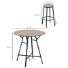HOMCOM 5-Piece Dining Set Bar Table Chairs Space Saving Black Brown for Pub Kitchen