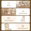 Vintage Traditional 9-Piece 82.7inch Extendable Dining Table Set with 23.6inch Removable Leaf and 8 Upholstered Dining Chairs for 8