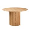 46.45 inch MDF Dining Table for Dining Room Round Dinner Tables Mid-Century Modern Table OAK