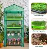 Mini Greenhouse,4 Tier Small Portable Greenhouses Kit with Caster Wheels and Roll-up Zipper PE Cover