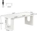 Modern Dining Table for 6 to 8 People, 71" Large Kitchen Dining Table with Wood Pedestal Base, Rectangular Long Dinner Table