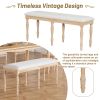 Vintage Traditional 6-Piece 82.7 inch Extendable Dining Table Set with 23.6 inch Removable Leaf, 50.4 inch Upholstered Dining Bench and 4 Chairs for 6