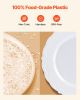 Plastic Disposable Plates 100 Pcs White Plastic Plates Heavy Duty Dinner Dessert