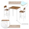 HOMCOM Modern 3 Piece Dining Set, Dining Room Set with Wood Grain Effect, 2 Chairs, and Smooth Surface, Small Dining Table for 2, Brown/White