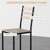 HOMCOM 5-Piece Dining Set Wooden Kitchen Table and Chairs for Small Space Gray