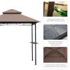 Outsunny 8' Patio BBQ Grill Gazebo Canopy, 2 Tier - Flame Retardant Cover, Large Storage, Stylish Utility for Outdoor Cooking