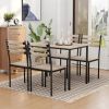 HOMCOM 5-Piece Dining Set Wooden Kitchen Table and Chairs for Small Space Gray
