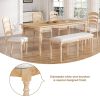 Vintage Traditional 6-Piece 82.7 inch Extendable Dining Table Set with 23.6 inch Removable Leaf, 50.4 inch Upholstered Dining Bench and 4 Chairs for 6