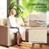 Outsunny Stylish Patio Suite: 6PC Woven PE Rattan Lounge Set with Cushions, Coffee Table | Sophisticated Outdoor Comfort.