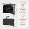Portable Aluminum Folding Bar Table with Black Skirt Bag 39.4 x 15 x 34.6 Inch Single Layer 8mm Panel Rectangle Outdoor Serving Table 30kg Capacity Li