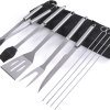 9PCS BBQ Grill Accessories for Top Chef - Professional Grill Tools Set & Basic BBQ Tools for Backyard Restaurant Outdoor Kitchen - Gifts for Father