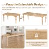 Vintage Traditional 9-Piece 82.7inch Extendable Dining Table Set with 23.6inch Removable Leaf and 8 Upholstered Dining Chairs for 8