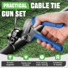 Stainless Steel Cable Tie Gun Set, with 150PCS Metal Zip Ties (Includ 6, 7.8, 9.8, 11.8 Inch), Adjustable Fastening Cutting Tie Tool Sets for Fencing