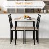 HOMCOM 5-Piece Dining Set Wooden Kitchen Table and Chairs for Small Space Gray