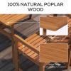 Outsunny 4-Person Patio Dining Set Teak Finish Wooden Outdoor Furniture for Backyard Garden Poolside Deck