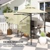 Outsunny 8' x 5' Outdoor Grill Gazebo, Barbecue Gazebo Shelter with Side Awning, 2 Side Shelves and 6 Hooks, Beige